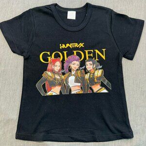 Kpop Hunters Huntrix Golden Huntrix Size 4T Black Cotton Graphic T-Shirt